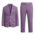 thumbnail image 1 of Nilvkv Boys Two Piece Set, Boys Suit, Solid Color Long Sleeve Blazer and Pants 2 Piece Formal Set Photography Purple 11-12 Years, 1 of 8