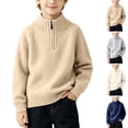thumbnail image 1 of Nilvkv Boys Sweater, Half-Zip Mock Neck Knit Pullover with Raglan Sleeves and Ribbed Trim for Fall and Winter 2-3 Years, 1 of 9