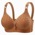 thumbnail image 1 of Nilvkv Bras for Older Women, Minimizer Bras for Women, Plus Size Mature Thin Push Up Lift Anti Sag Shaping Wireless Bra Brown 40BC, 1 of 2