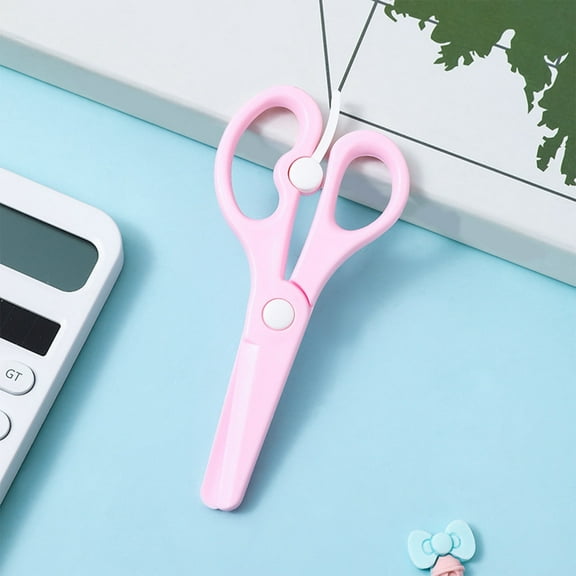 Nilvkv Chi1d.rens Diy Crafts Plastic Scissors Stvdents Do Not Hurt Hands Resilient Scissors Kindergarten Round Head Wrapped Edges to Save Energy Scissors