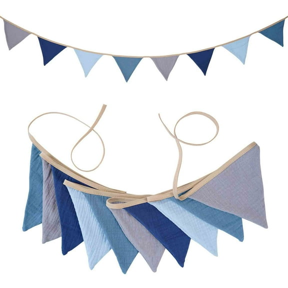 Nilvkv Children's Double Layered Cotton Solid Color Flag Birthday Party String Flag Kindergarten Home Camping Decoration Hanging Flag.6m, Home Decor