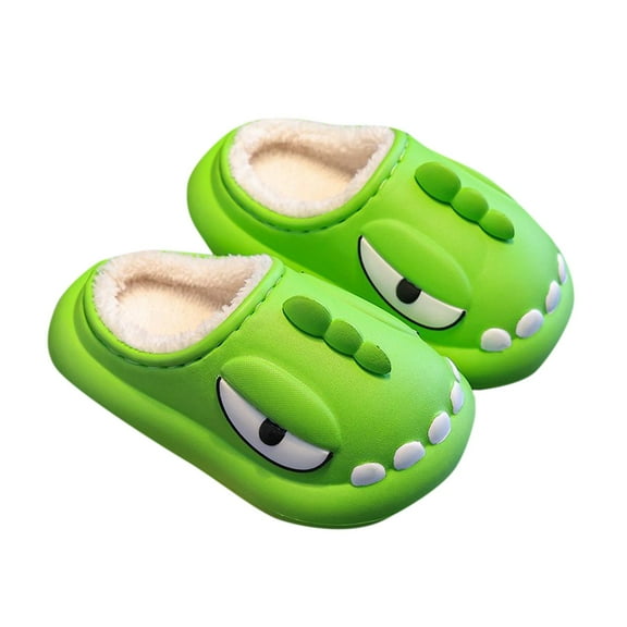 Nilvkv Children's Shoes, Toddler Shoes, House Slippers, Closed Toe Sandals, Winter Children Add Plush Non-slip Keep Warm Home Slippers