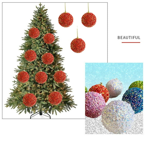 Nilvkv Christmas Balls Ornaments Shatterproof Christmas Hanging Balls for Xmas Tree Holiday Wedding Mardi Gras Party, Christmas Decorations