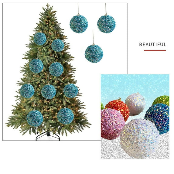 Nilvkv Christmas Balls Ornaments Shatterproof Christmas Hanging Balls for Xmas Tree Holiday Wedding Mardi Gras Party, Christmas Decorations