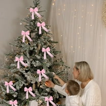 Nilvkv Christmas Bow Hand Made Ear Ribbon Lovely Ribbon Polyester Ribbon Bow Dovetail Bow Christmas Tree Decoration, Christmas Decorations