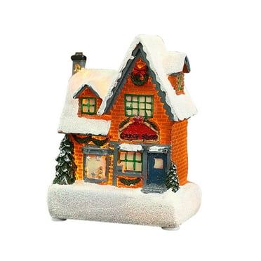Nilvkv Christmas Lights Christmas Colorful Small House Window Decoration Christmas Decorative Gift Desktop Ornament