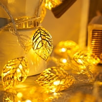 Nilvkv Christmas String Lights 6.6 Ft Hollowed Out Leaves String Lights Christmas and Thanksgiving Decorations Warm Colored Light