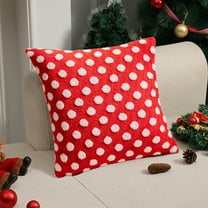 Nilvkv Christmas Red and White Polka Dots Pillowcases Plush Jacquards Holiday Decoration Pillowcases Living Room Sofa Bed Cushion Covers, Christmas