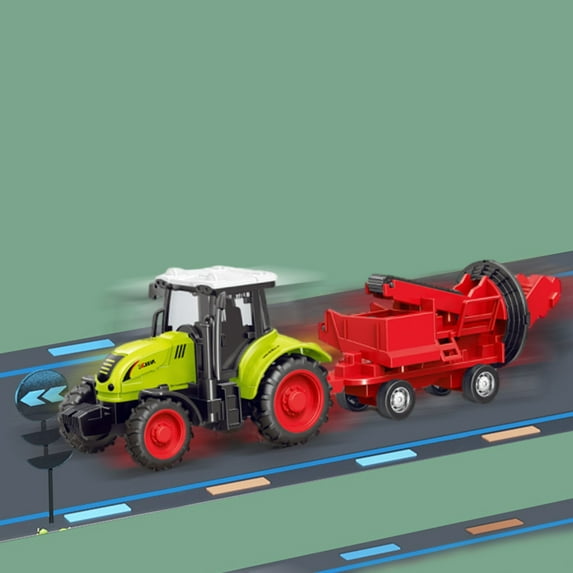 Nilvkv Classics Mighty Inertial Agricultural Crusher Truck - Made with Plastic, Red Toy Construction Truck, Boys and Girls, Kids, Toddlers, Ages 3+