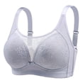 thumbnail image 1 of Nilvkv Comfortable Bras for Women, Plus Size Bras, Embroidered Lace Trim Thin Breathable Comfort Plus Size Wireless Everyday Bra Silver 44BCD, 1 of 5