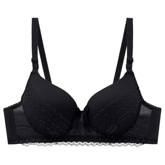 Nilvkv Comfortable Bras for Women, Wireless Bras for Women, Daily Comfort Shaping Wireless Push Up Thin Everyday Bra Black 38BC