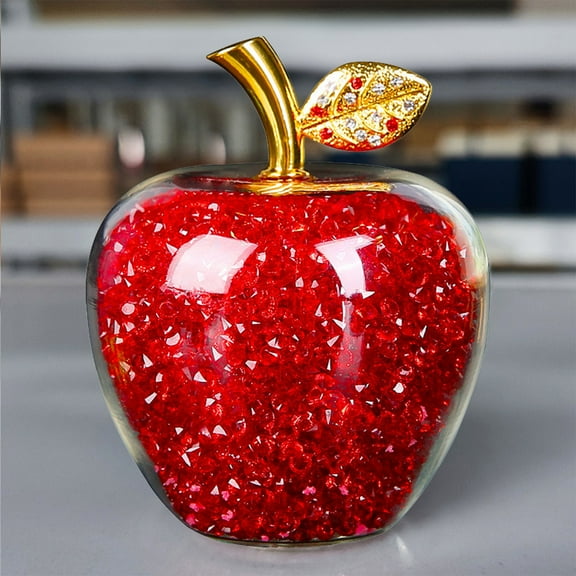 Nilvkv Crystal Apples Christmas Eve Gifts for Her Romantic Ornamental Apples Display, Halloween Decorations, Home Decor