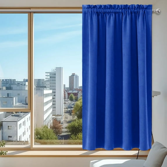 Nilvkv Curtains Heat Insulation Energy Saving Bedroom and Kitchen Curtains Scandinavian Solid Color Silk Curtains(37.8x71.7in)