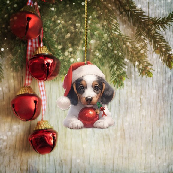 Nilvkv Cute Dog Series Acrylic Bag Computer Keychain And Car Rearview Mirror Hanging Decorations, Christmas Decorations, CHRlSTMAS-GlFTs