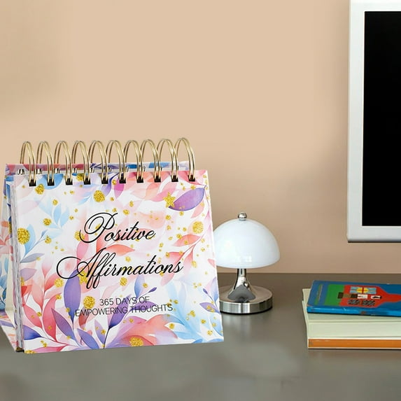 Nilvkv Empowering Positive Affirmations Desk Calendar 365 Days with Inspirational Quotes Bound for Motivation Home Office and Gift Use