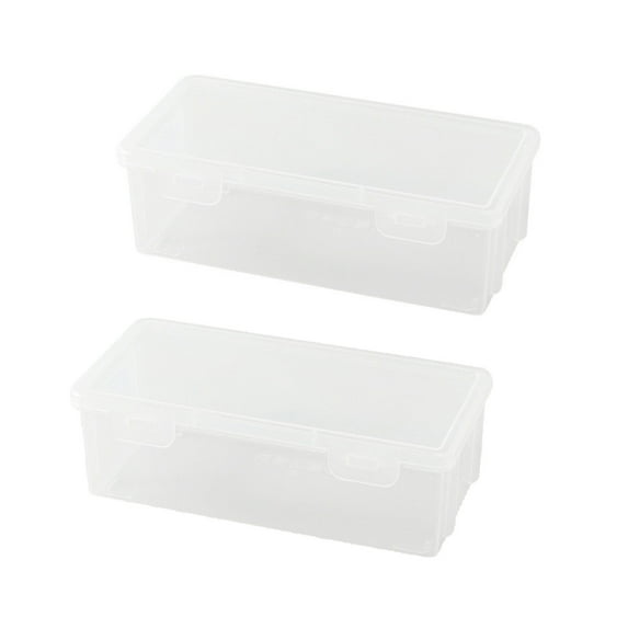 Nilvkv Extra Large Capacity Plastic Pencil Box Stackable Translucent Clear Pencil Box Office Supplies Storage Organizer Box for Gel Pens Erasers Tape Pens Pencils Mark