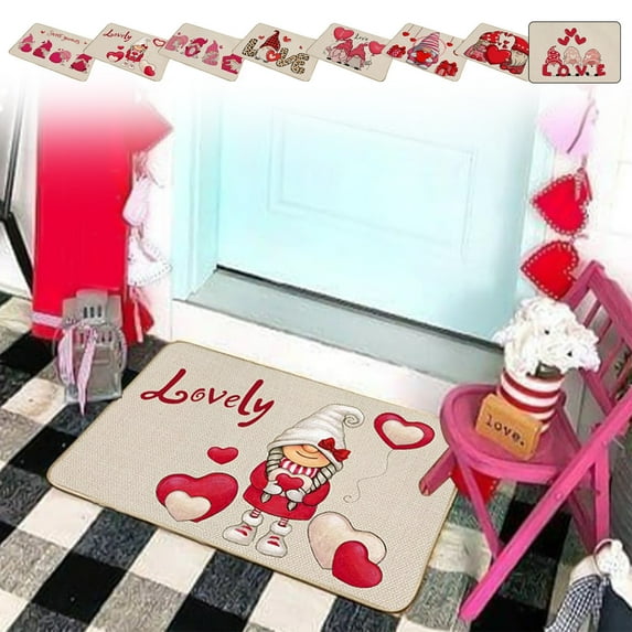 Nilvkv Floor Mats, 40x60CM/15.8x23.6" Bathroom Rugs Non-Slip Indoor Outdoor Mat for Front Door Entrance, Home Decor, Valentines Day Decorations