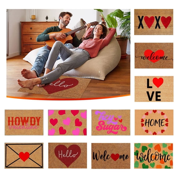 Nilvkv Floor Mats, 40x60CM/15.8x23.6" Bathroom Rugs Non-Slip Indoor Outdoor Mat for Front Door Entrance, Home Decor, Valentines Day Decorations