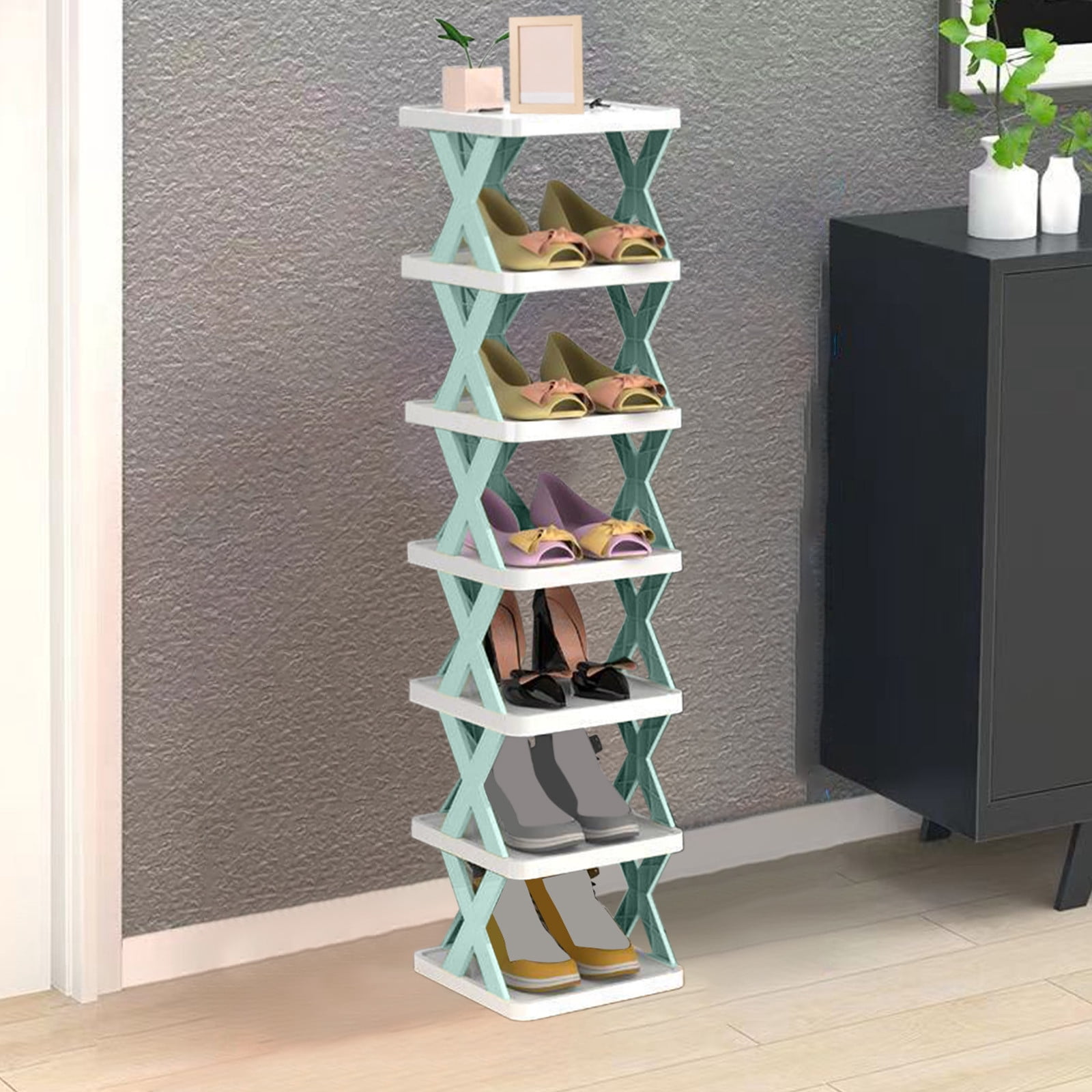 Nilvkv Folding Shoe Racks, Portable Shoe Storage Rack Free Standing ...