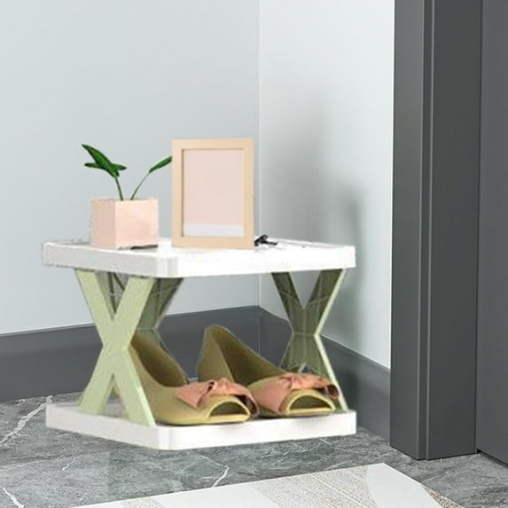 Nilvkv Folding Shoe Racks, Portable Shoe Storage Rack Free Standing Shelf without Installation Shoe Organizer for Entryway, Closet, Bedroom, Multifunctional Shoe Rack Saving Spaces (2 Tier)