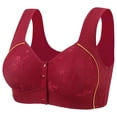 thumbnail image 1 of Nilvkv Front Closure Bras for Women, Plus Size Bras, Alluring Non Magnetic Wireless Push Up Front Closure Thin Cup Plus Size Cami Everyday Bra Red 38BC, 1 of 7