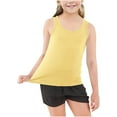 thumbnail image 1 of Nilvkv Girls Racerback Tank Top, Girls Tank Tops, Kids Solid Sleeveless Racerback Basic Top Summer Yellow 12-13 Years, 1 of 6
