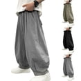 thumbnail image 1 of Nilvkv Girls Baggy Sweatpants, Girls Pants, Wide Leg Sweatpants in Solid Colors with Elastic Waist and Side Pockets for Casual Fall Days Gray 5-6 Years, 1 of 6