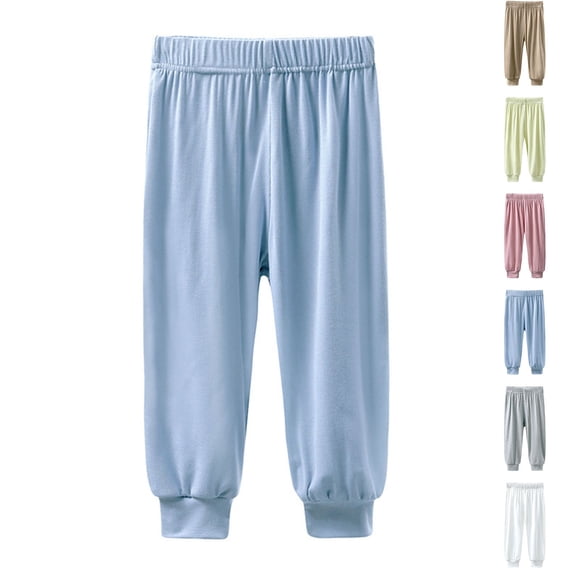 Nilvkv Girls Lightweight Pants, Kids Sweatpants, Lightweight Quick-Dry Cuffed Joggers with Elastic Waist, ideal for Outdoor Summer Activities Blue 4-5 Years