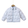 thumbnail image 1 of Nilvkv Girls Puffer Jacket, Kids Windbreaker Jacket, Solid Color Quilted Puffer Jacket Collared Button Down Lightweight Down Coat Outerwear Blue 5-6 Years Blue 5-6 Years, 1 of 7