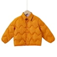 thumbnail image 1 of Nilvkv Girls Puffer Jacket, Kids Windbreaker Jacket, Solid Color Quilted Puffer Jacket Collared Button Down Lightweight Down Coat Outerwear Orange 5-6 Years Orange 5-6 Years, 1 of 5