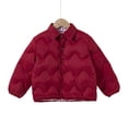 thumbnail image 1 of Nilvkv Girls Puffer Jacket, Kids Windbreaker Jacket, Solid Color Quilted Puffer Jacket Collared Button Down Lightweight Down Coat Outerwear Red 12-13 Years Red 12-13 Years, 1 of 6