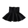 thumbnail image 1 of Nilvkv Girls Ruffle Skirt, Girls Skirts, Kids Solid Color Knit Ruffle Hem Bottom with Novelty Trim Casual Fall Winter Black 10-11 Years, 1 of 4