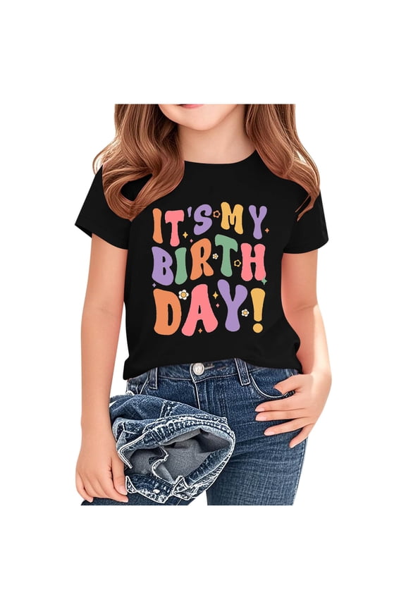 Girls Shirts, Boys Shirts, Kids Its My Birthday Party Tee 100%Cotton Graphic T-Shirt for Celebrations for Boys and Girls Age 2-15 Years