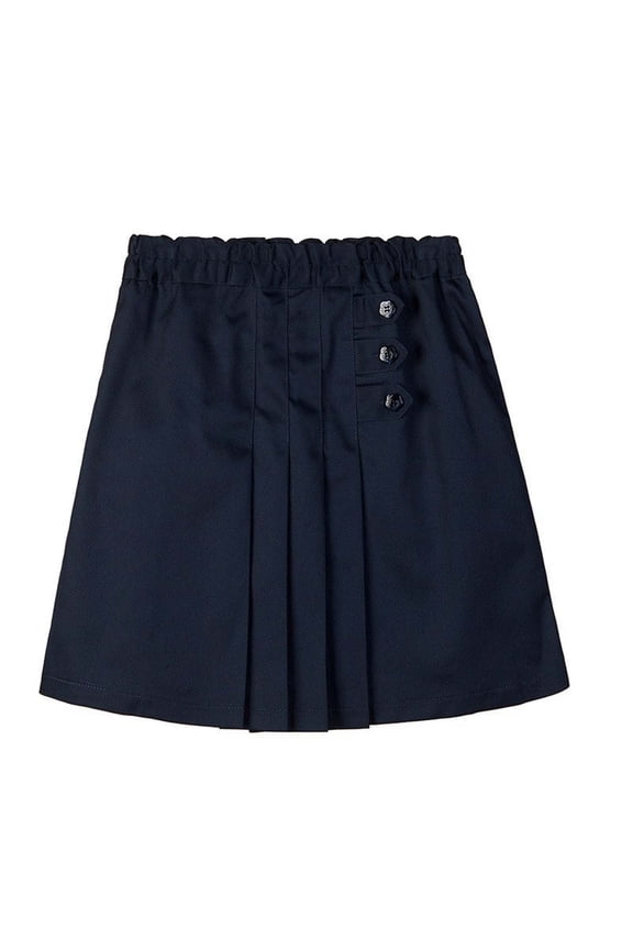 Girls Shorts, Shorts for Girls, Solid Color Lightweight Stretchy Skort Built In Liner Modesty School Uniform Summer Blue 6-7 Years