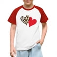 thumbnail image 1 of Nilvkv Girls Summer Tops, Shirts for Girls, Vacation Heart Print Raglan Short Sleeve Top Casual Red 13-14 Years, 1 of 8