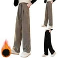 thumbnail image 1 of Nilvkv Girls Sweatpants, Girls Pants, Solid Color Wide Straight Leg Joggers featuring Elastic Drawstring Waist and Button Cuffs for Everyday Casual Beige 14-15 Years, 1 of 9