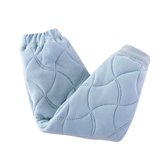 Nilvkv Girls Sweatpants, Kids Pants, Wave Pattern Quilted Fleece Lined Joggers with Elastic Waist and Cuffed Legs for Cozy Winter Blue 15-16 Years