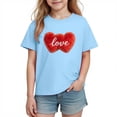 thumbnail image 1 of Nilvkv Girls Tee Shirts, Shirts for Girls, Sweet Print Short Sleeve Cotton Top Casual Summer Blue 9-10 Years, 1 of 8