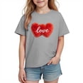 thumbnail image 1 of Nilvkv Girls Tee Shirts, Shirts for Girls, Sweet Print Short Sleeve Cotton Top Casual Summer Gray 7-8 Years, 1 of 8