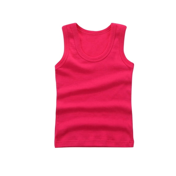 Nilvkv Girls Undershirts, Girls Tank Tops, Youth Solid Sleeveless Basic Top Summer Casual Pink 7-8 Years