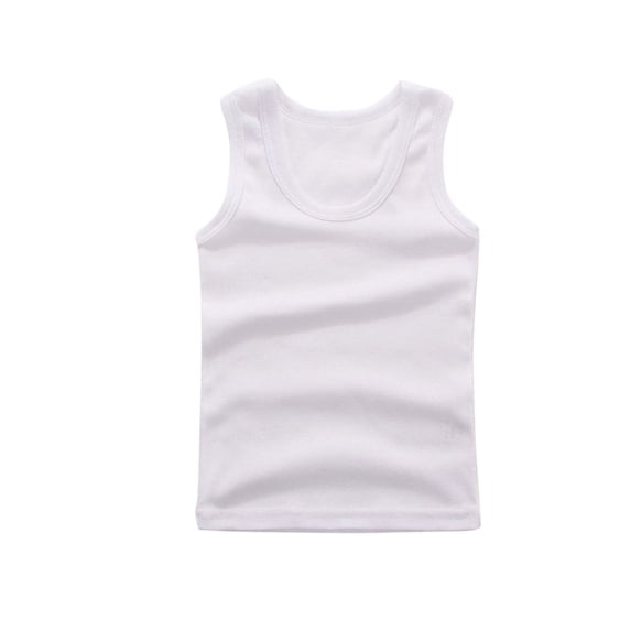 Nilvkv Girls Undershirts, Girls Tank Tops, Youth Solid Sleeveless Basic Top Summer Casual White 4-5 Years