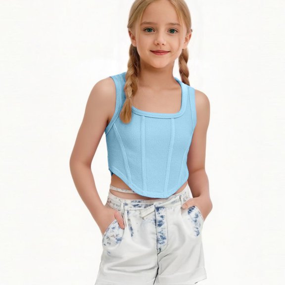 Nilvkv Girls Vest, Kids Vest, Girls Slim Fit Athletic Tank Sleeveless Top for Sports and Casual Wear for Medium and Large Girls