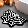 thumbnail image 1 of Nilvkv Halloween Bathroom Decor Rug, Large Thanksgiving Bath Mat, Spider Web Tufted Rug Spooky Gothic Doormat Non Slip Area Carpet, Floor Mat for Front Door, Living Room, Bedroom, 1 of 6