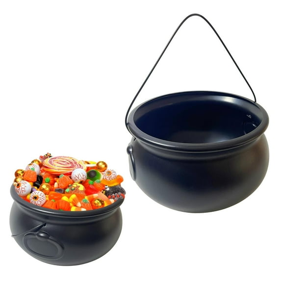 Nilvkv Halloween Cauldron Witches Cauldron Pot Trick or Treat Bucket Candy Bucket Candy Bowl Candy Basket with Handle Trick or Treat Bag for Halloween Decorations Party Supplies Halloween Gifts