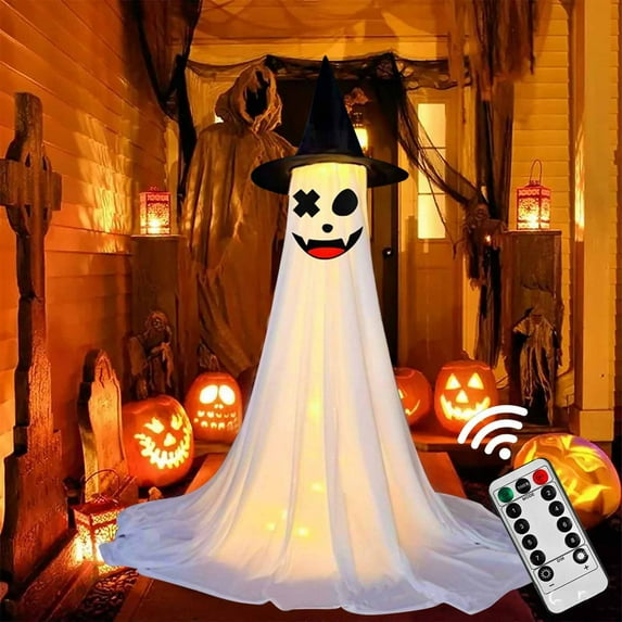 Nilvkv Halloween Ghost Decor Halloween Decorations Outdoor with Remote Control Lamp Light Up Scary Standing Ghosts Decor for Courtyard Party Garden