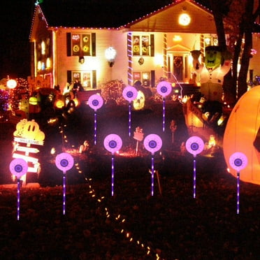 Nilvkv Halloween Lighting Led Battery Based Halloween Six Eyeball Ground Plug Light Ghost Festival Ghost Eye Horror Courtyard Decoration Light