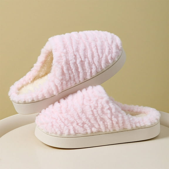 Nilvkv House Slippers, Closed Toe Sandals, Women's Fashion Casual Winter Furry Strap Home Friendly Flat Slippers