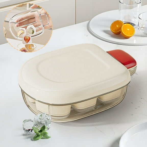 Nilvkv Ice Cube Tray Ice Food Grade Ice Box Press Home to Demould Ice Trays for Freezer with Lid