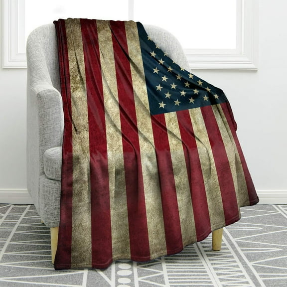 Nilvkv Independence Day Blanket Party Blanket Flannel Bed Blanket USA Flag Day Themed Sofa Throw Blanket Holiday Supplies