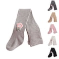 thumbnail image 1 of Nilvkv Leggings for Girls, Girls Pants, Ribbed Knit Footed Leggings with Flower Patch, perfect for Spring and Fall Pink 1-2 Years, 1 of 7
